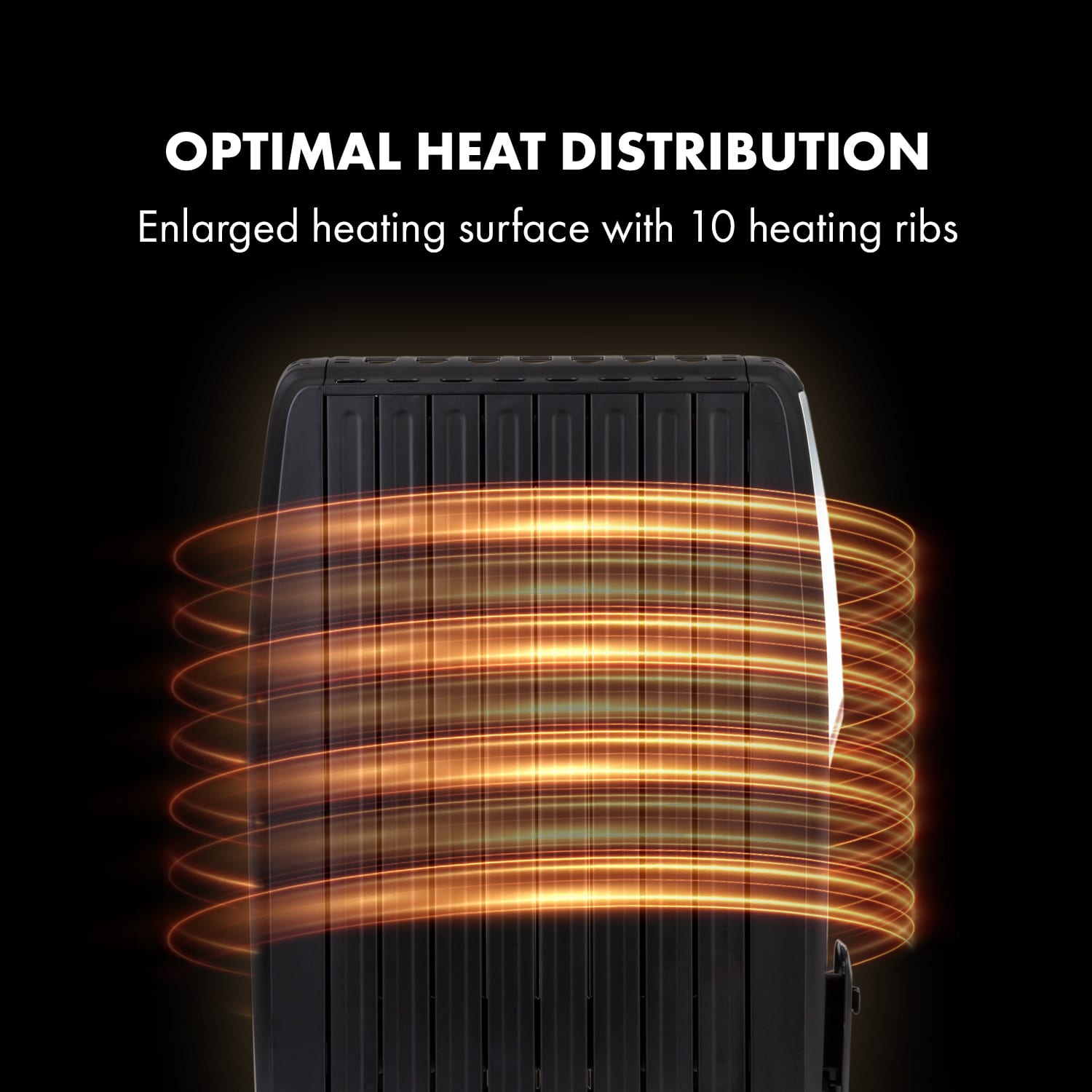 Klarstein Thermaxx Noir, olejový radiátor, 2500 W, 10-30 °C, 24-hod. časovač, diaľkové ovládanie, čierny – Obrázok 5