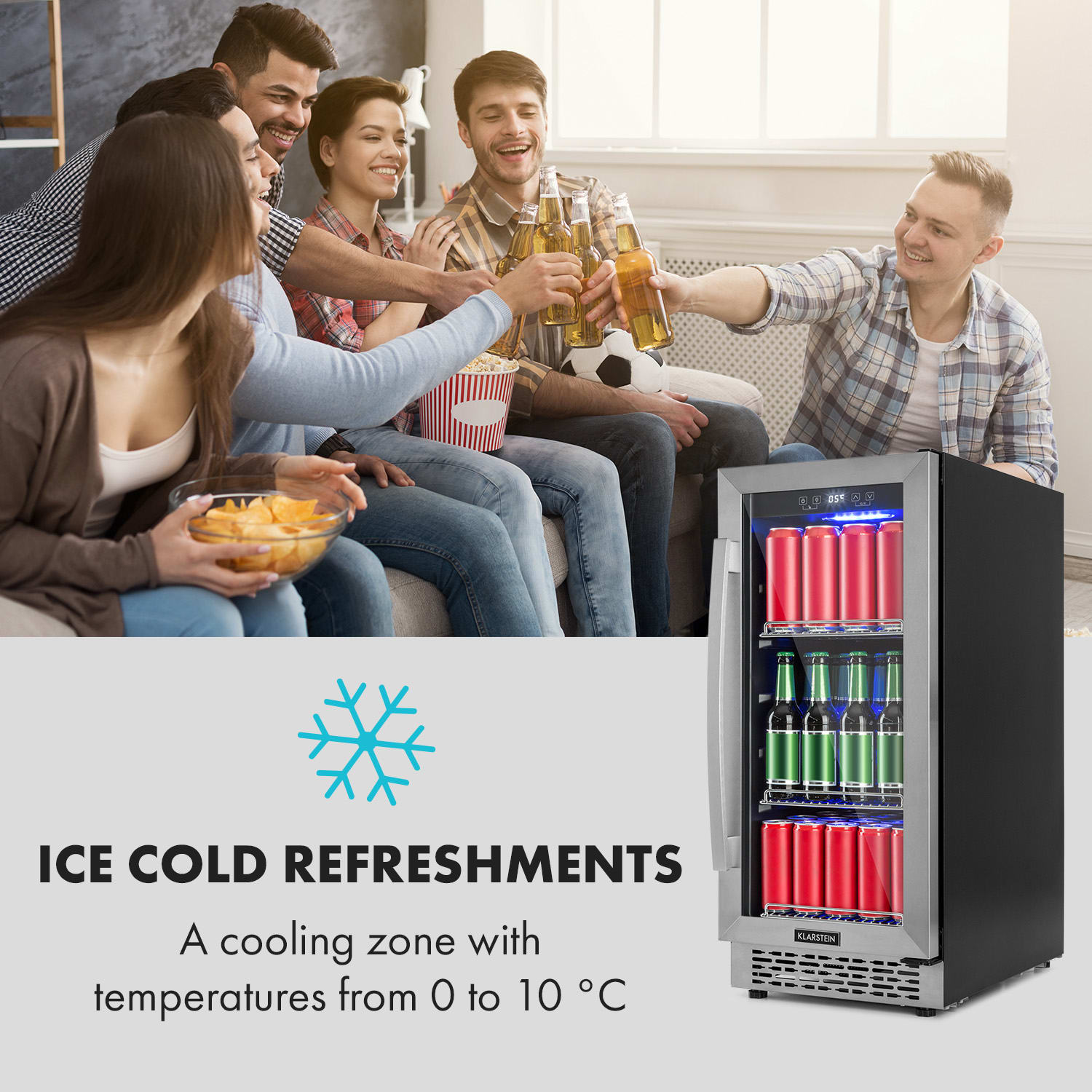 Klarstein Beerlager 86, chladnička na nápoje, 86 l, 33 fliaš, energetická trieda G, ušľachtilá oceľ, čierna – Obrázok 3
