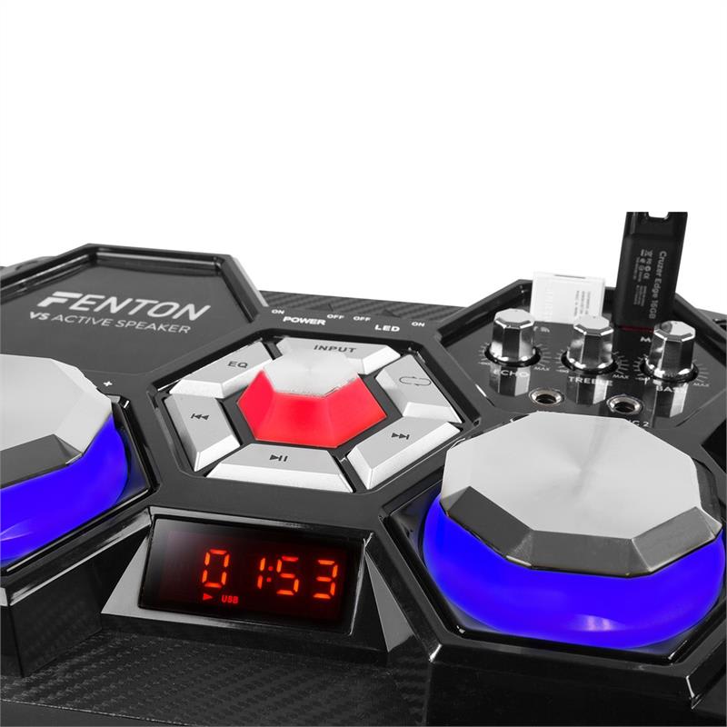 Fenton VS10, sada aktívnych reproduktorov, 800 W, 10" subwoofer, BT, USB port, SD Slot, LED – Obrázok 3