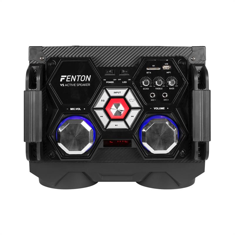 Fenton VS210, aktívny párty box, 1600 W, 2x10“ sub, BT, USB, SD, LED – Obrázok 4