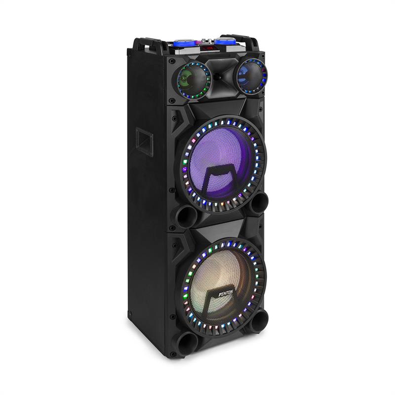 Fenton VS212, aktívny párty box, 2400 W, 2x12“ sub, BT, USB, SD, LED