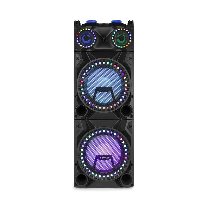 Fenton VS212, aktívny párty box, 2400 W, 2x12“ sub, BT, USB, SD, LED – Obrázok 2