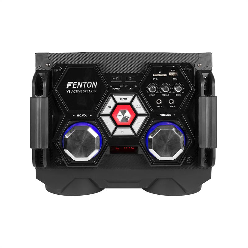 Fenton VS212, aktívny párty box, 2400 W, 2x12“ sub, BT, USB, SD, LED – Obrázok 4
