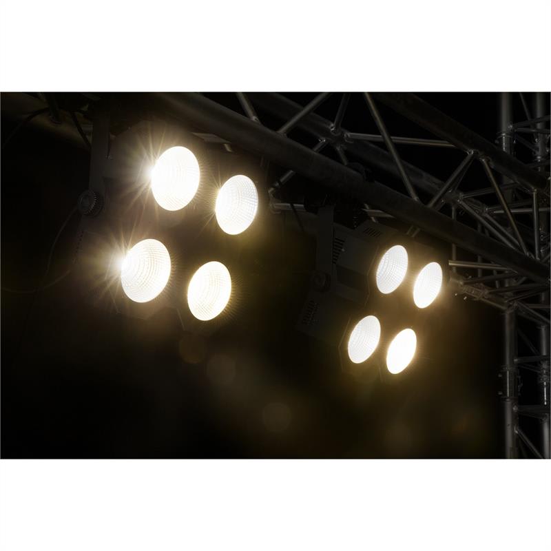 Beamz SB400, stage blinder, stroboskop, 4 x 50 W, teplá biela, 8 DMX kanálov, čierny – Obrázok 2