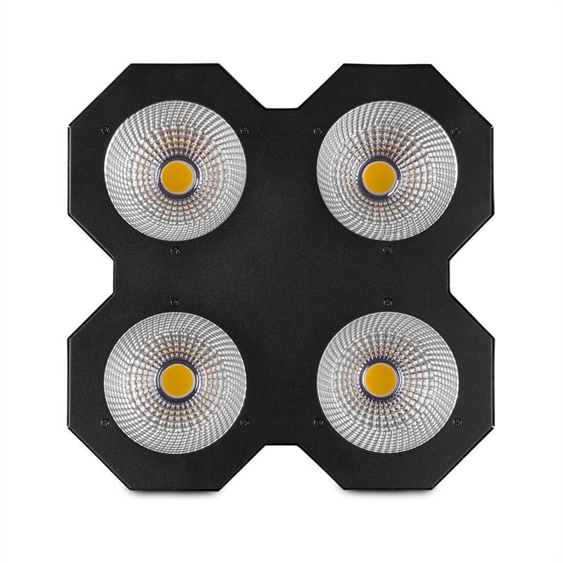 Beamz SB400, stage blinder, stroboskop, 4 x 50 W, teplá biela, 8 DMX kanálov, čierny – Obrázok 3