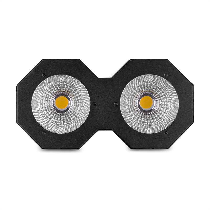 Beamz SB200, stage blinder, 2 x 50 W, COB LED diódy, teplá biela, pixel control, 6 DMX kanálov – Obrázok 3
