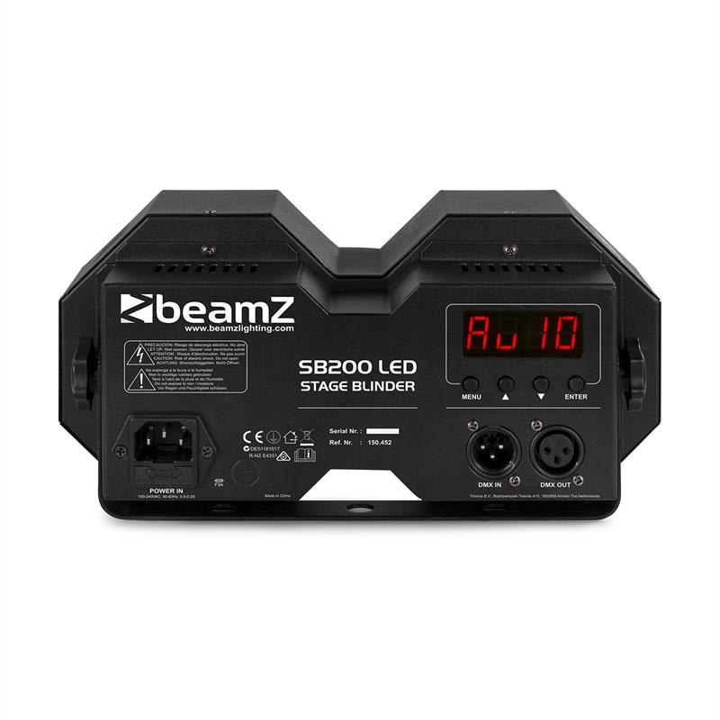 Beamz SB200, stage blinder, 2 x 50 W, COB LED diódy, teplá biela, pixel control, 6 DMX kanálov – Obrázok 4