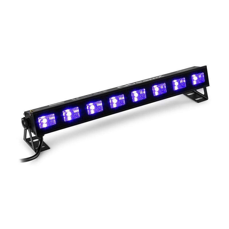 Beamz BUVW83, LED svetelná rampa, 8 x 3 W, UV/WW, 2 v 1, 30 W, Plug & Play, tichá prevádzka