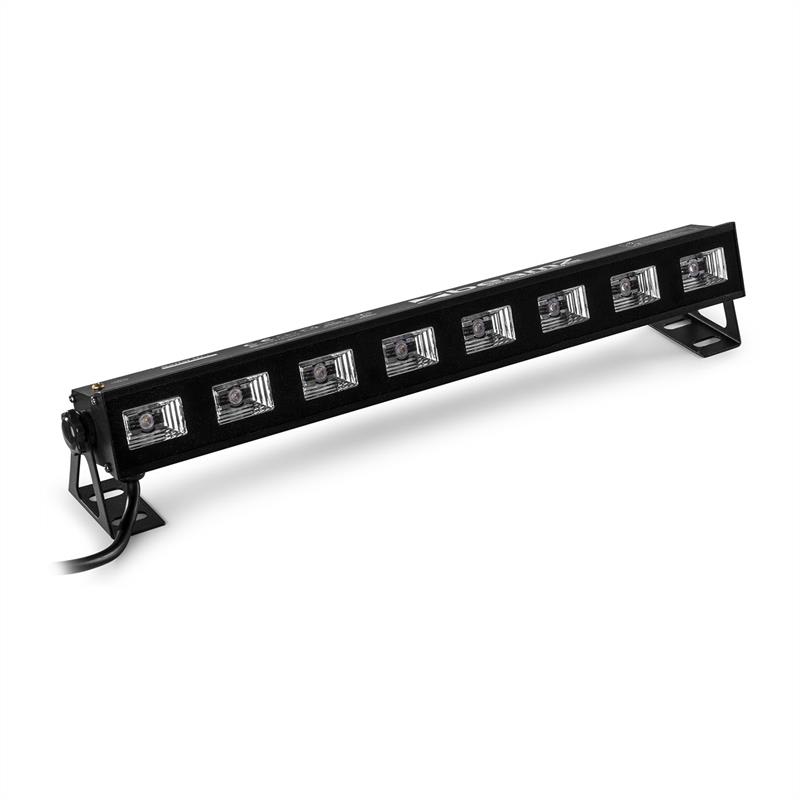 Beamz BUVW83, LED svetelná rampa, 8 x 3 W, UV/WW, 2 v 1, 30 W, Plug & Play, tichá prevádzka – Obrázok 3