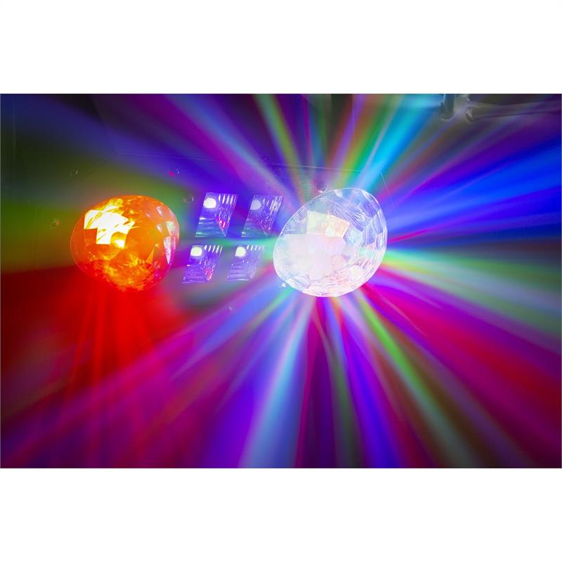 Beamz LEDWAVE LED, jellyball, 6 x 3 W RGB, waterwave 1 x 4 W RGBW, UV/stroboskop 4 x 3 W, čierna – Obrázok 2