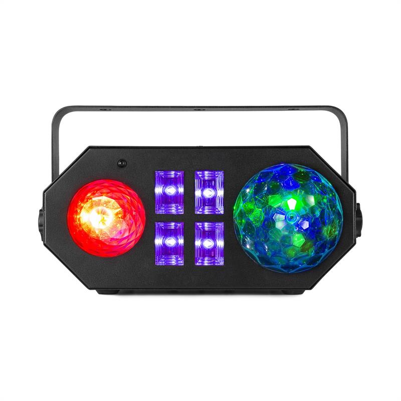 Beamz LEDWAVE LED, jellyball, 6 x 3 W RGB, waterwave 1 x 4 W RGBW, UV/stroboskop 4 x 3 W, čierna – Obrázok 3