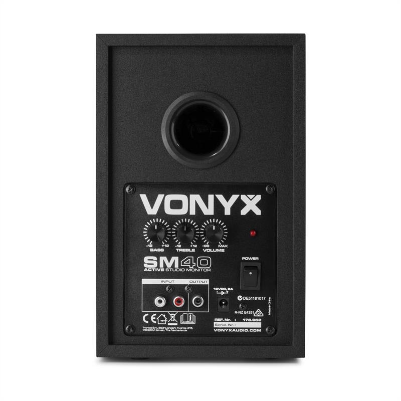 Vonyx SM40, sada štúdiových reproduktorov, 100 W max., 2-pásmové, čierne – Obrázok 3