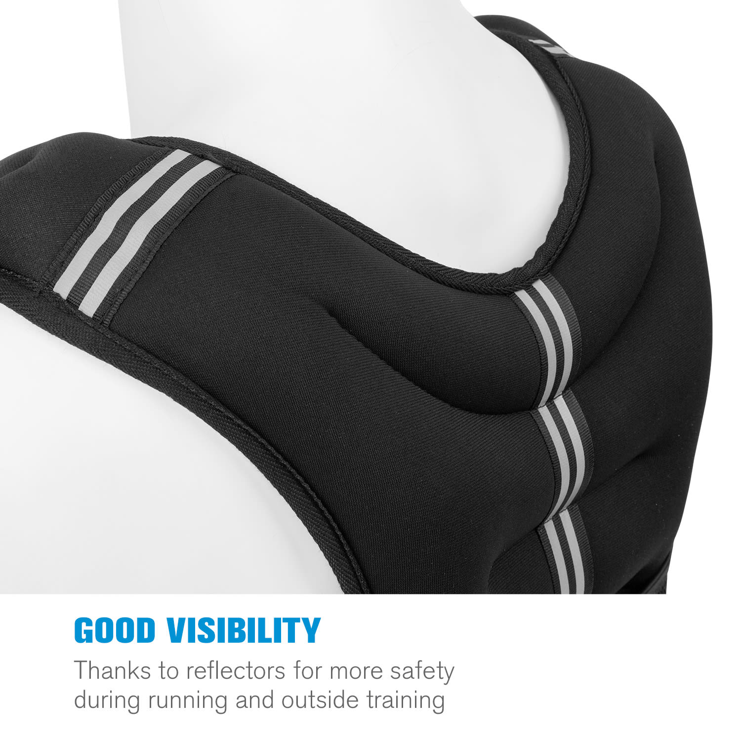 Capital Sports X-Vest, záťažová vesta, 5 kg, neoprén/nylon, hrudný popruh, čierna – Obrázok 5