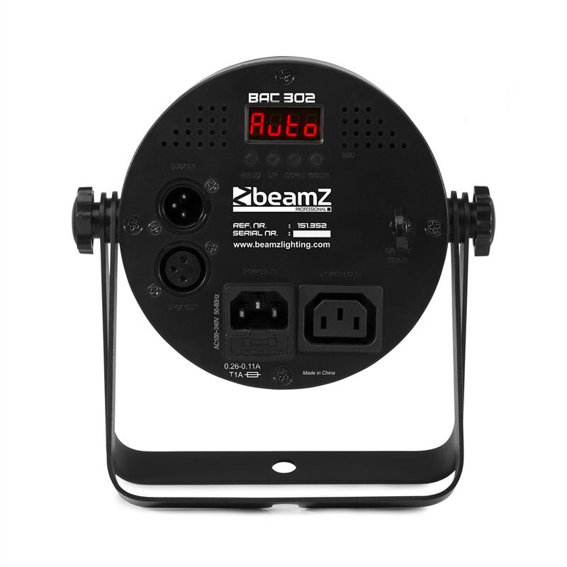 Beamz Professional BAC302, ProPar reflektor, 6 x 12 W, 6 v 1 LED RGBWA-UV diódy, stmievanie, diaľkový ovládač – Obrázok 3