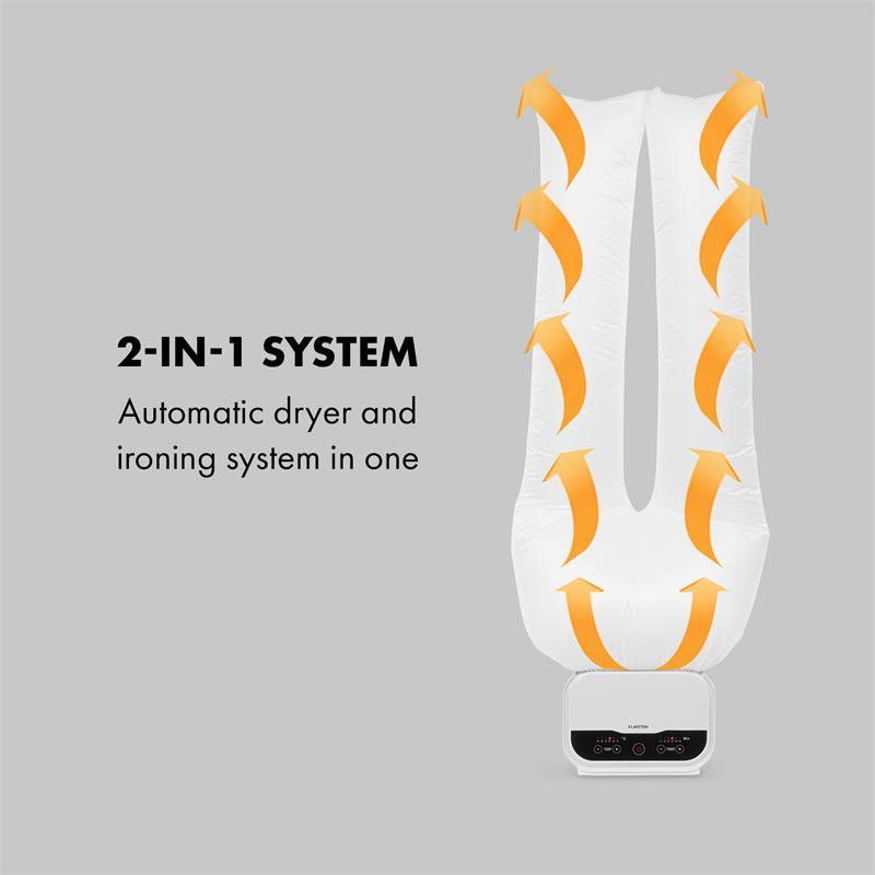 Klarstein ShirtButler Pro, automatický systém sušenia nohavíc, 1200 W, 2-v-1, 70 °C, časovač – Obrázok 3