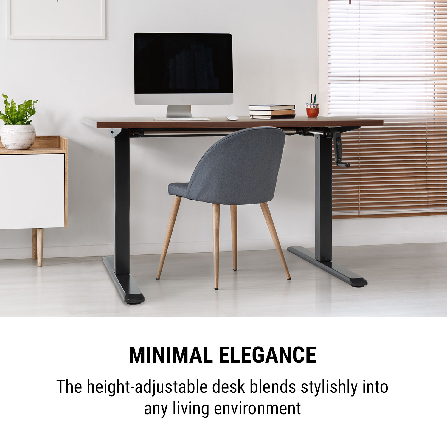OneConcept Multidesk, výškovo nastaviteľný písací stôl, manuálny, 73-123 cm, čierny – Obrázok 2
