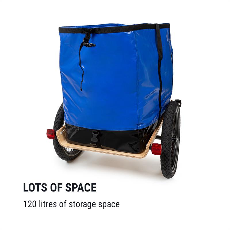 KLARFIT Companion Travel Bag, transportná taška, 120 l, nepremokavá, rolovacia vrchná časť, PU, modrá – Obrázok 4