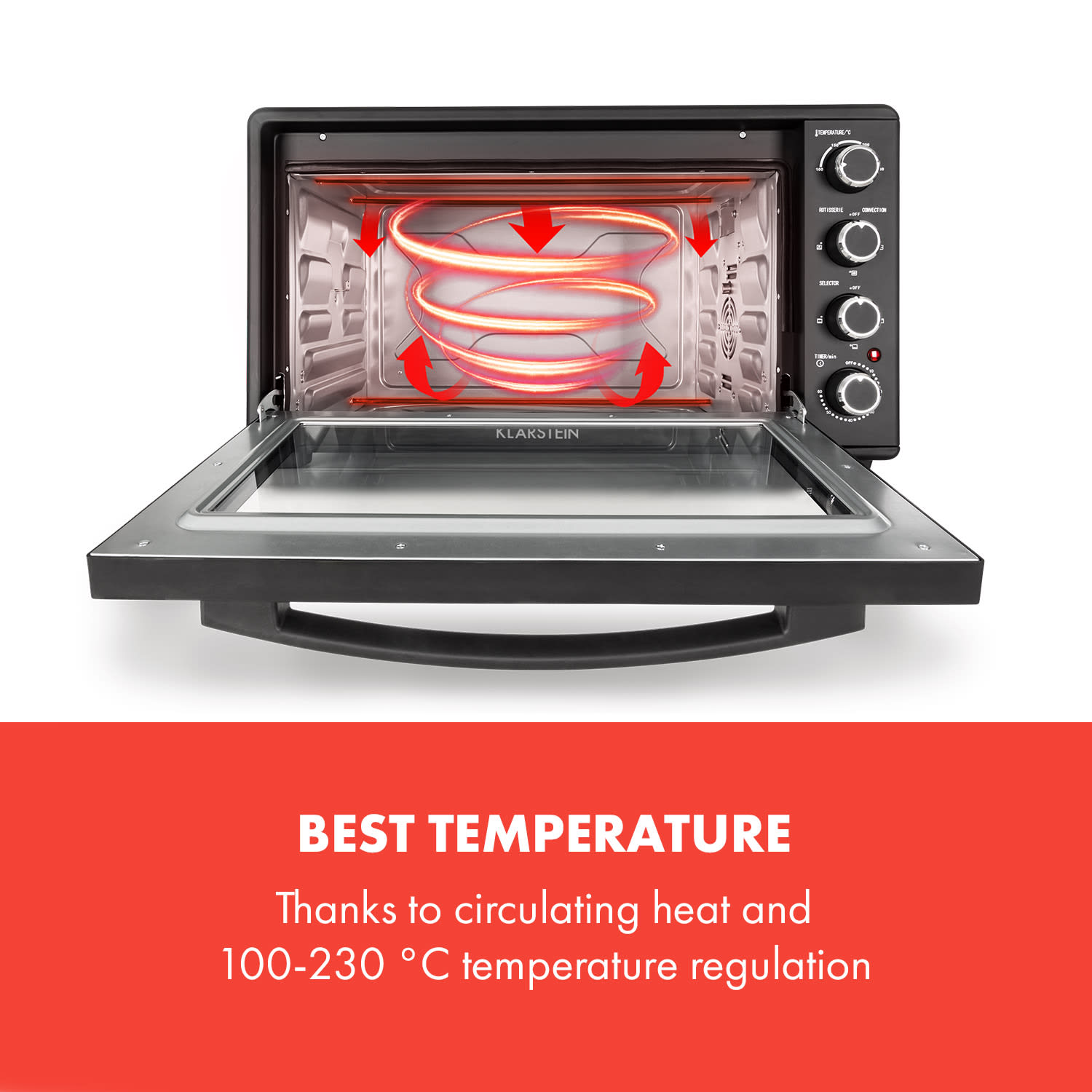 Klarstein Masterchef 60, minirúra, 60 l, 2000 W, 100 – 230 °C, časovač – Obrázok 3