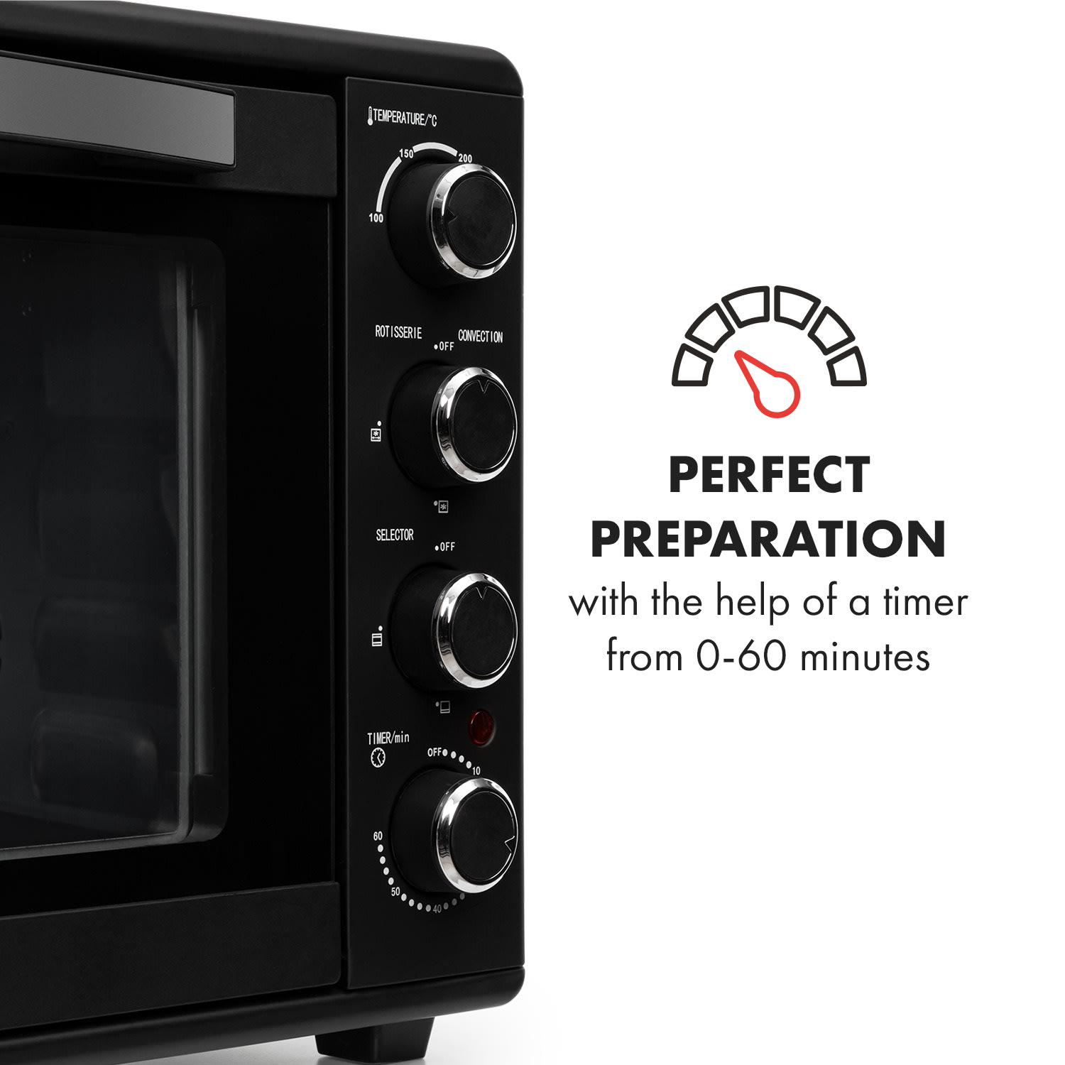 Klarstein Masterchef 60, minirúra, 60 l, 2000 W, 100 – 230 °C, časovač – Obrázok 5
