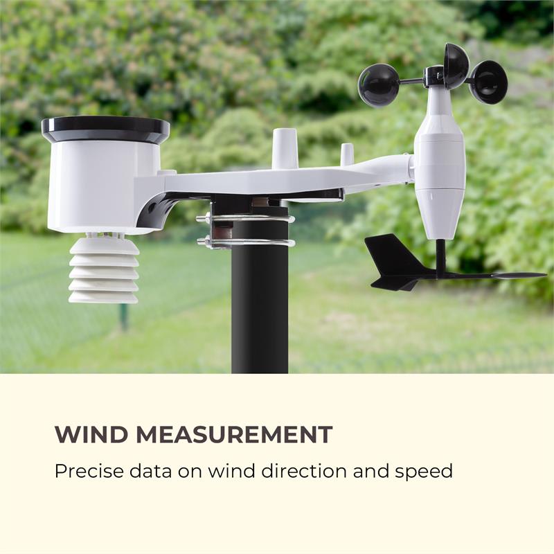 Waldbeck Kopernikus, meteorologická stanica, bezdrôtová, LCD dotykový displej, vnútorné a vonkajšie zariadenie, biela – Obrázok 3