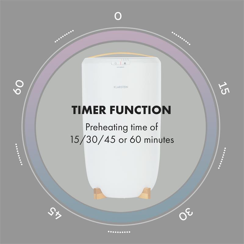Klarstein Cozy Wonder, ohrievač uterákov, 400 W, 20 litrov, 15/30/45/60 min., biely – Obrázok 3