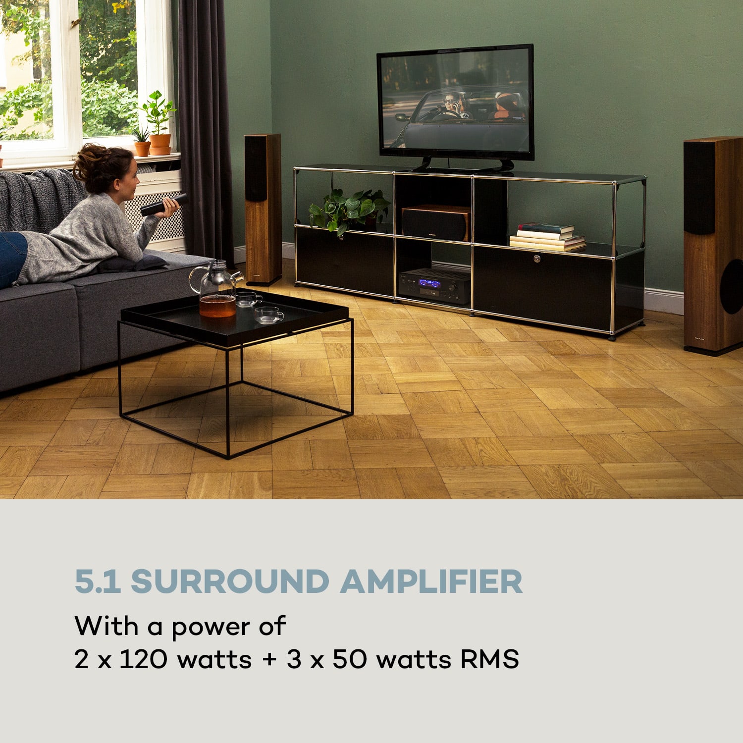 Auna AMP 5100 BT, stereo zosilňovač, 2 × 120 W + 3 × 50 W RMS, BT – Obrázok 2