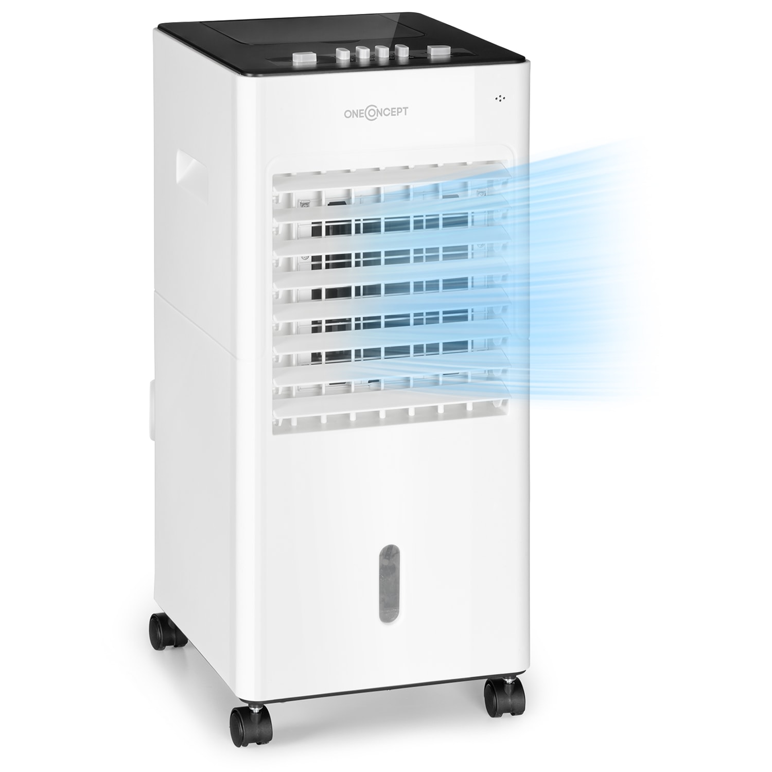 OneConcept Freshboxx, 3 v 1 ochladzovač vzduchu, 65 W, 360 m³/h, 3 úrovne prúdenia vzduchu, biely