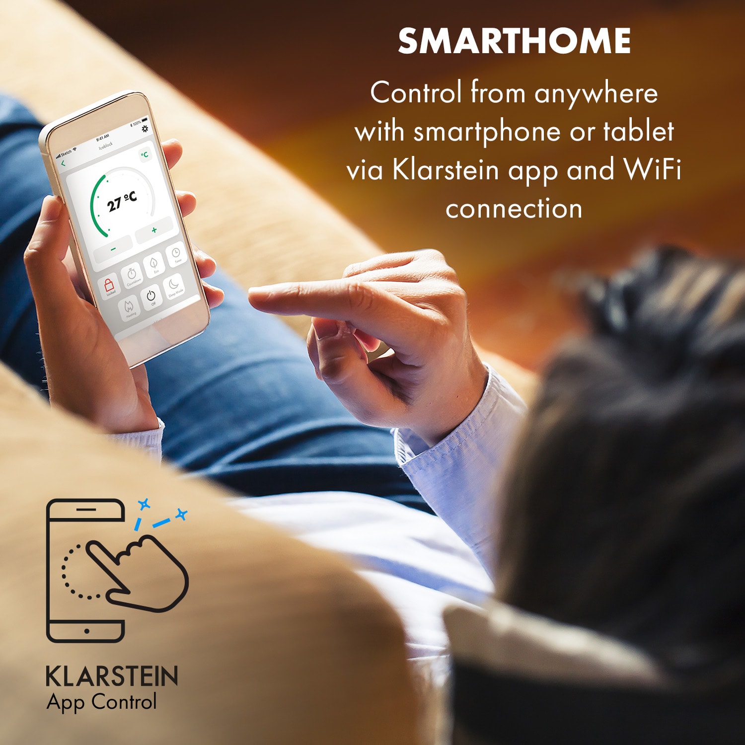 Klarstein Iceblock Prosmart 9, mobilná klimatizácia 3 v 1, 9 000 BTU, ovládanie cez aplikáciu, biela – Obrázok 2