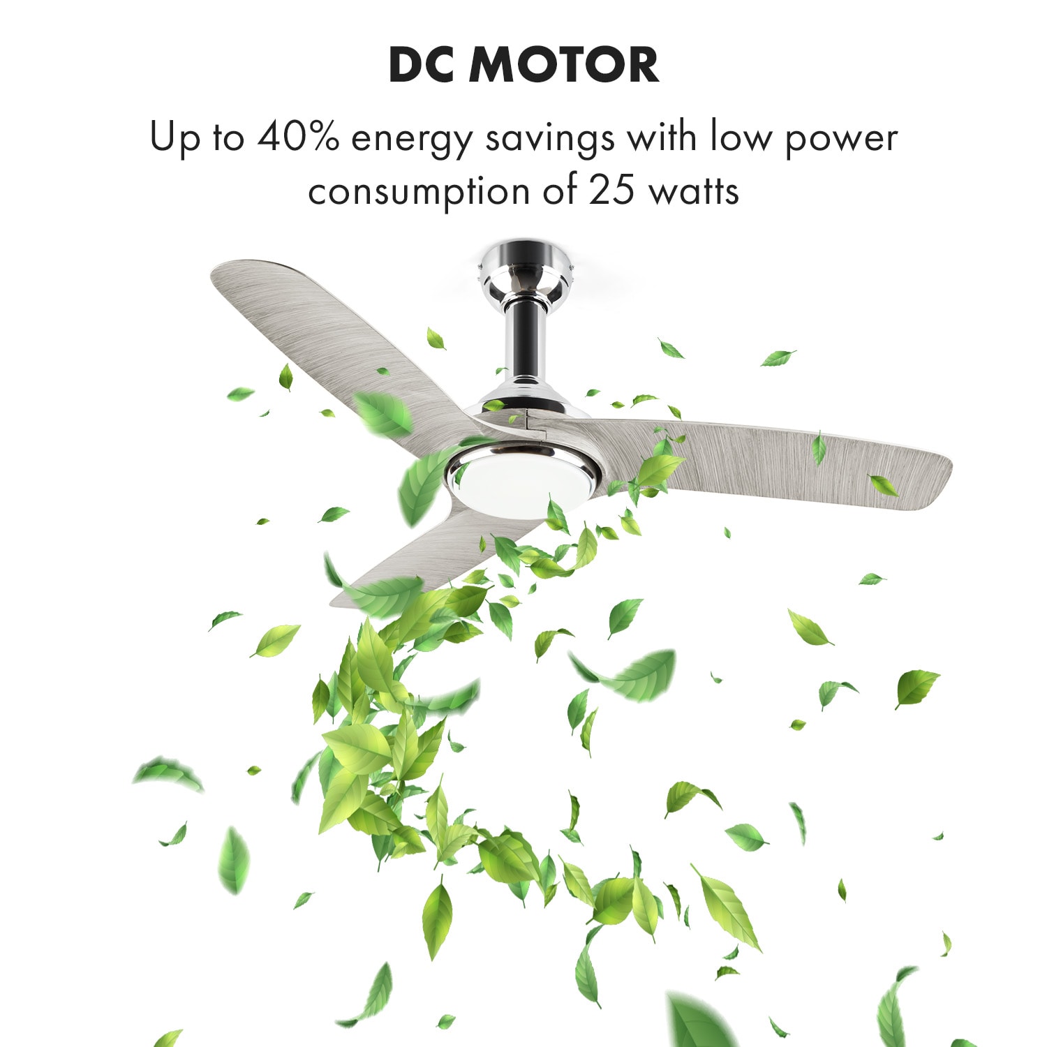 Klarstein Silent Service, stropný ventilátor, Ø: 128 cm, výkon: 25 W, sivý – Obrázok 3