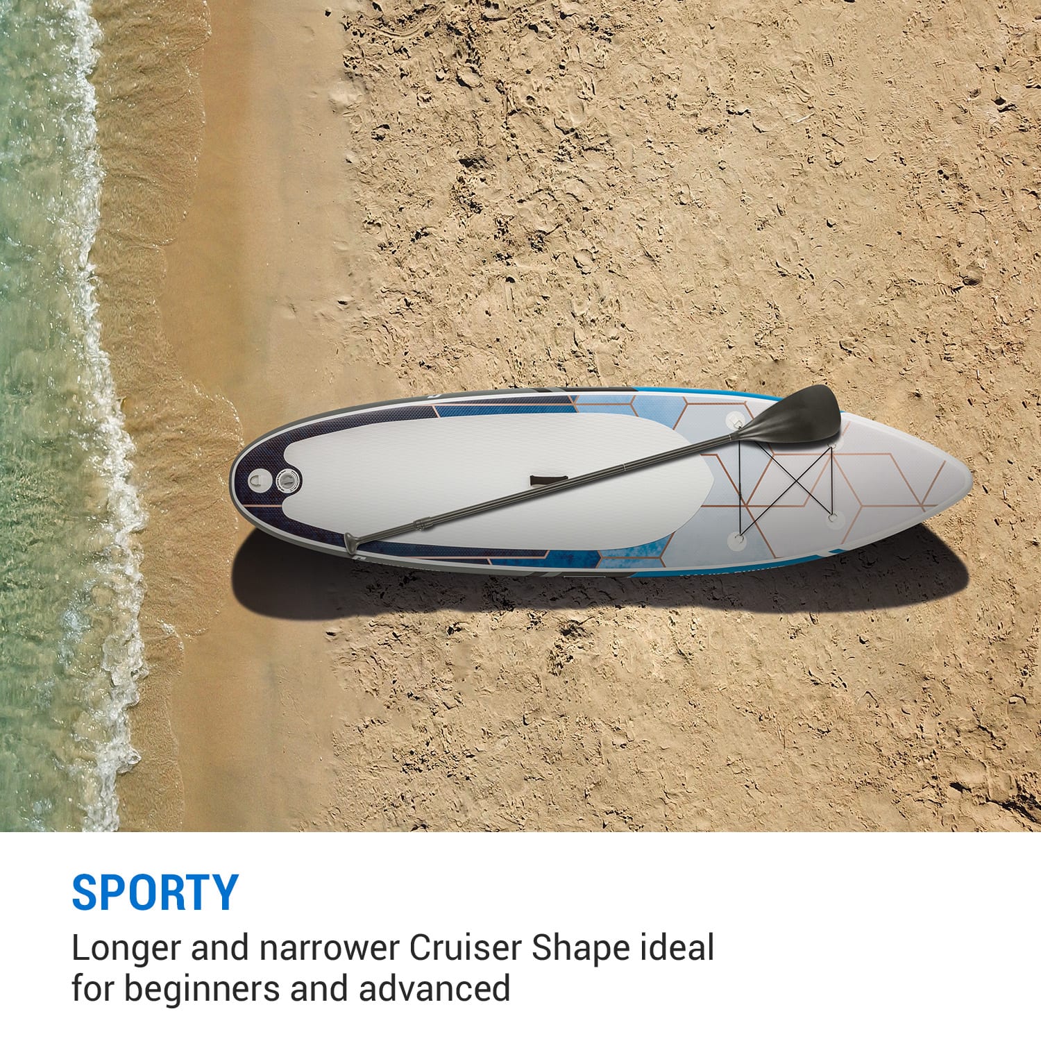 Capital Sports Maliko Runner, nafukovací SUP Board, SUP-board sada, sivý/biely – Obrázok 3