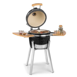 Klarstein Princesize Pro, kamado gril, 13" (33 cm), teplomer, bočné diely, čierny