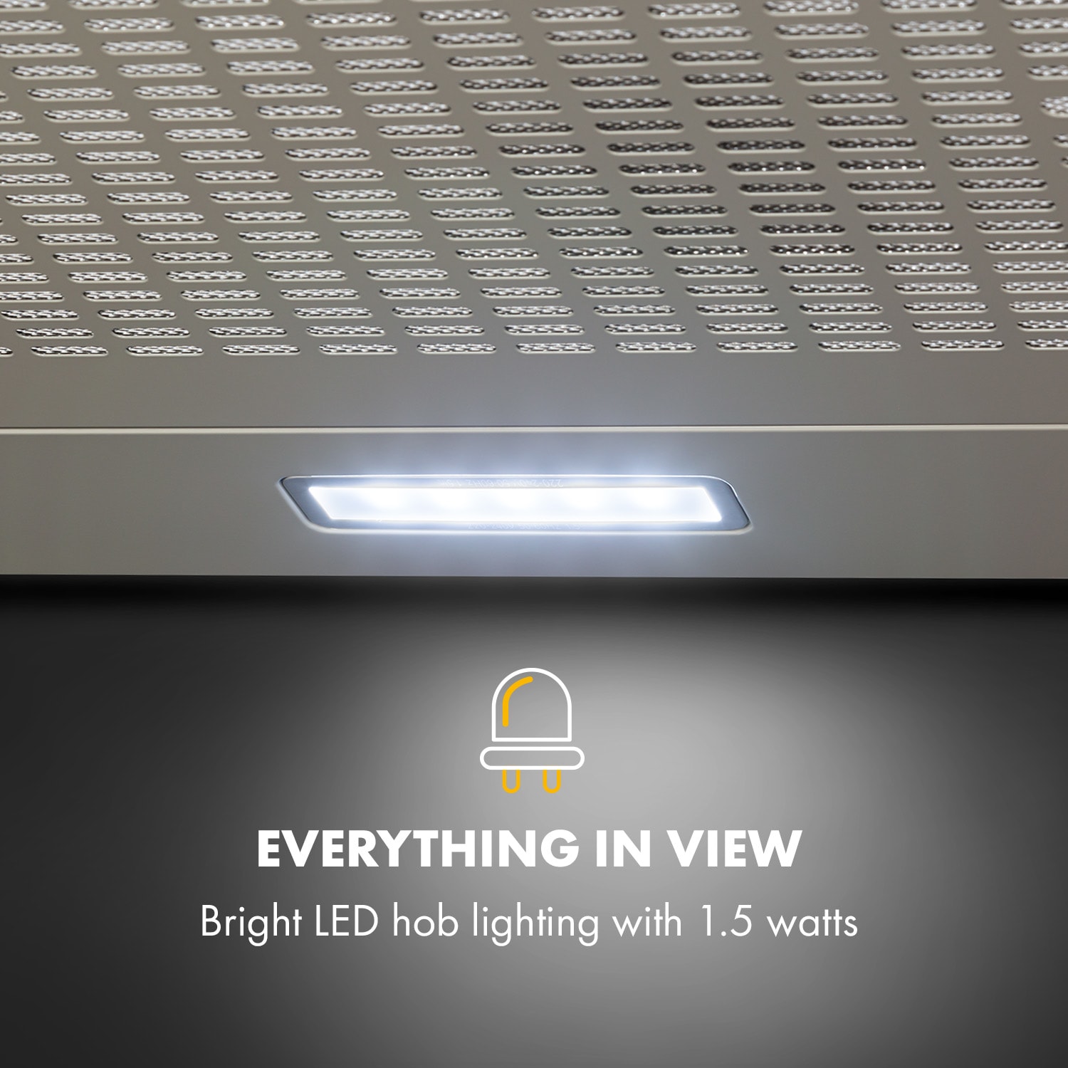 Klarstein Capannina, digestor na zabudovanie pod skrinky, 60 cm, 166 m³/h, LED, posuvný regulátor, strieborný – Obrázok 4