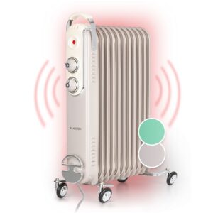 Klarstein Thermaxx Retroheat, olejový radiátor, 2500 W, kolieska, sivohnedý (taupe)