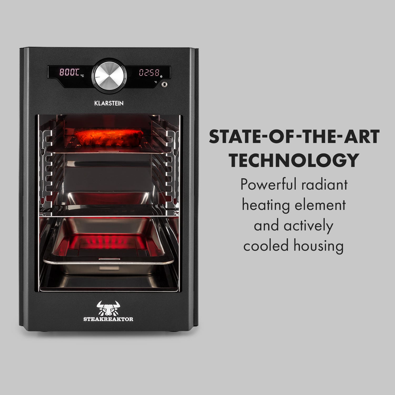Klarstein Steakreaktor Core, vysokoteplotný gril, 2100 W, 800 °C, zapichovací teplomer – Obrázok 3