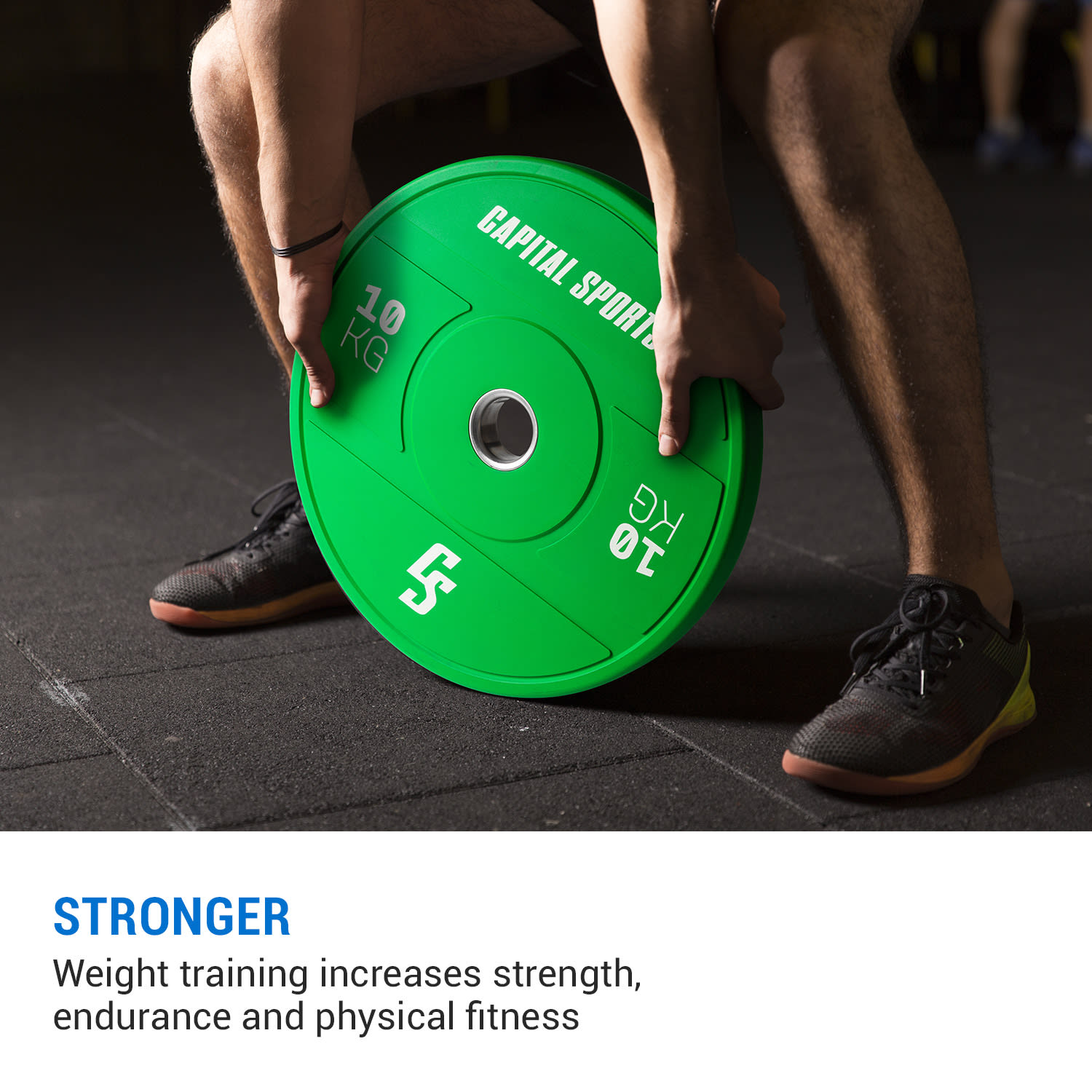 Capital Sports Nipton 2021, kotúč na činku, bumper kotúč, 2 × 10 kg, Ø 50,4 mm, tvrdá guma – Obrázok 5