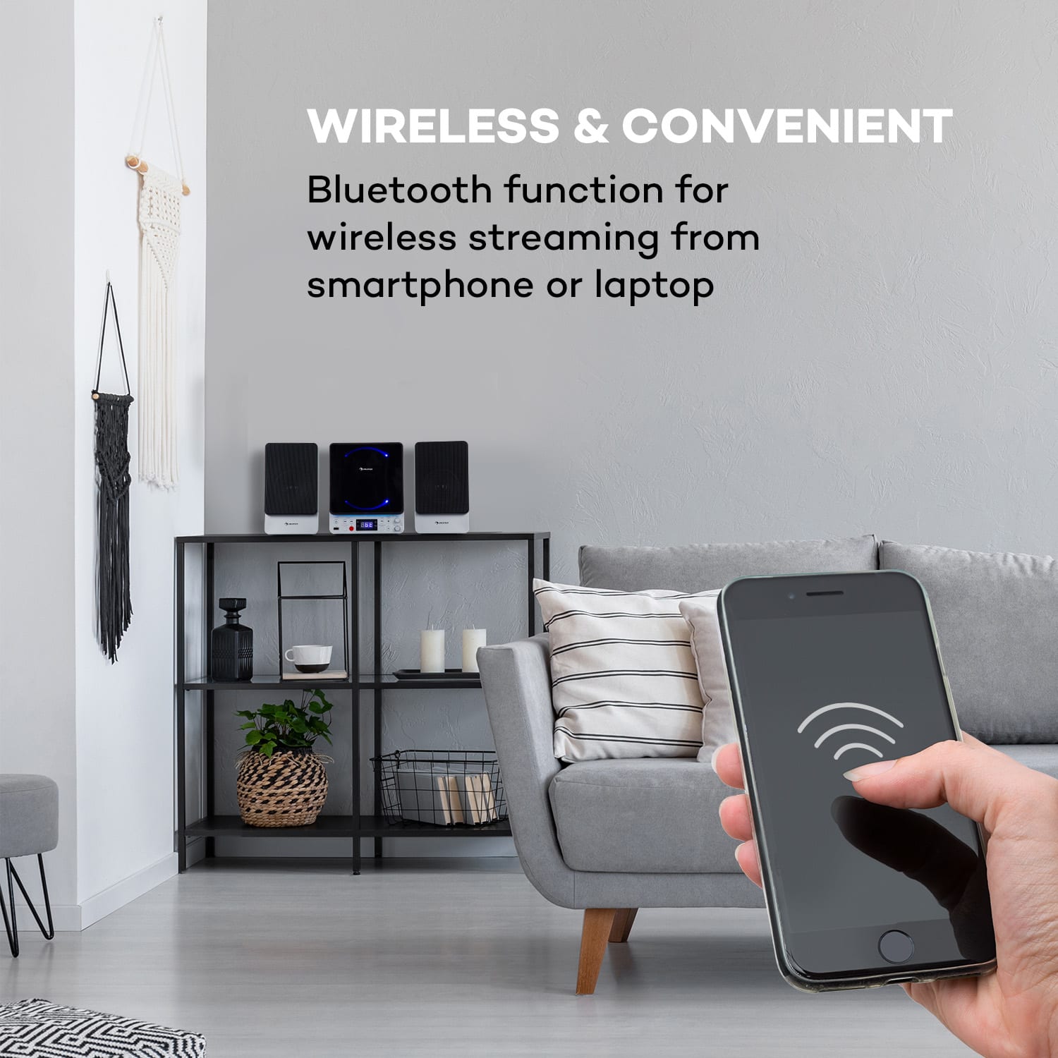 Auna Microstar Sing, mikro - karaoke systém, CD-prehrávač, Bluetooth, USB-port, diaľkový ovládač – Obrázok 5