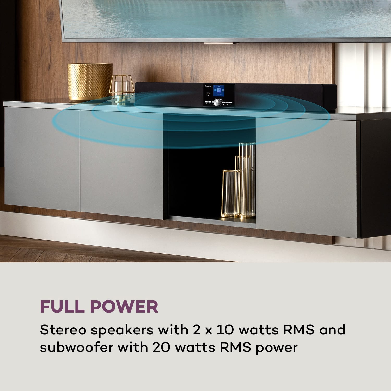 Auna Areal Bar Connect, soundbar, bluetooth, internet/DAB+/FM, USB, AUX – Obrázok 3