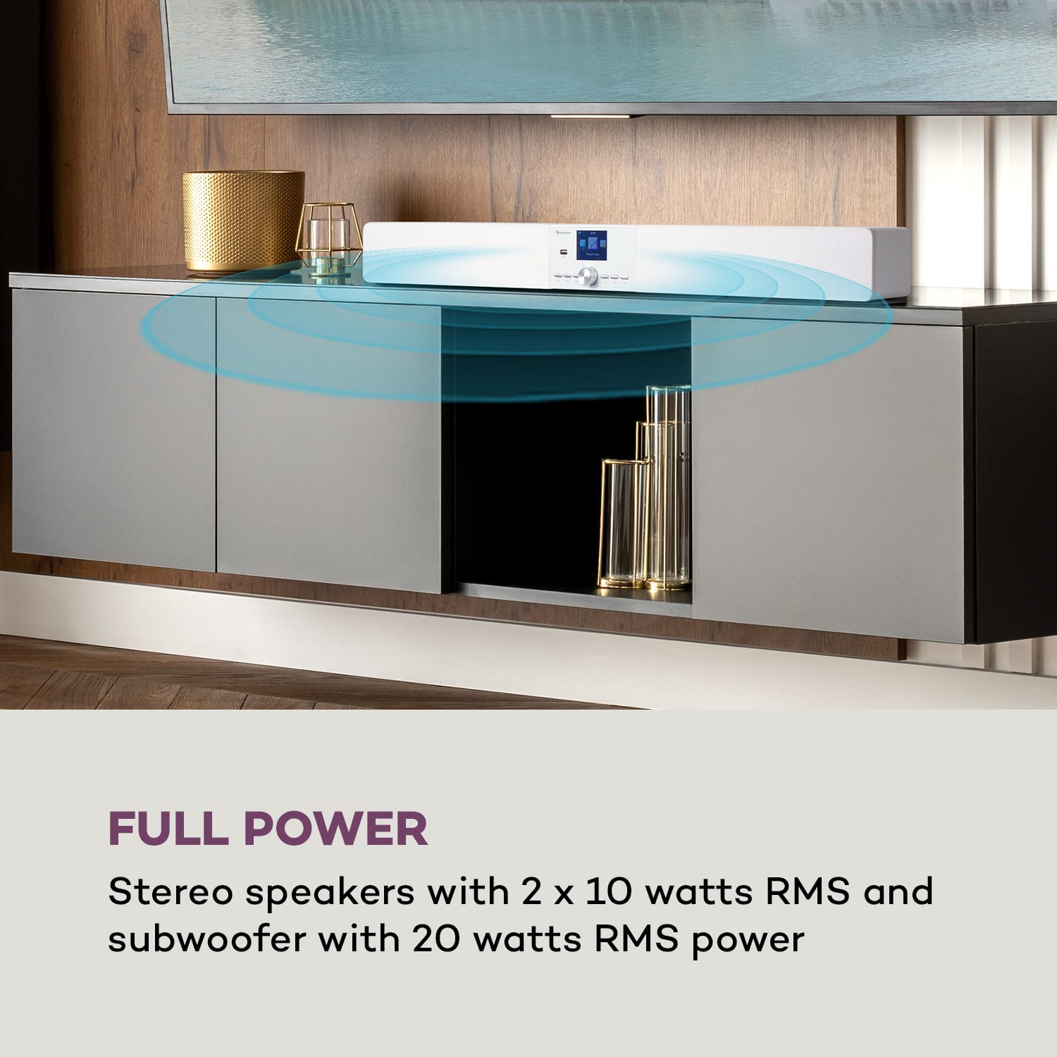 Auna Areal Bar Connect, soundbar, bluetooth, internet/DAB+/FM, USB, AUX – Obrázok 3