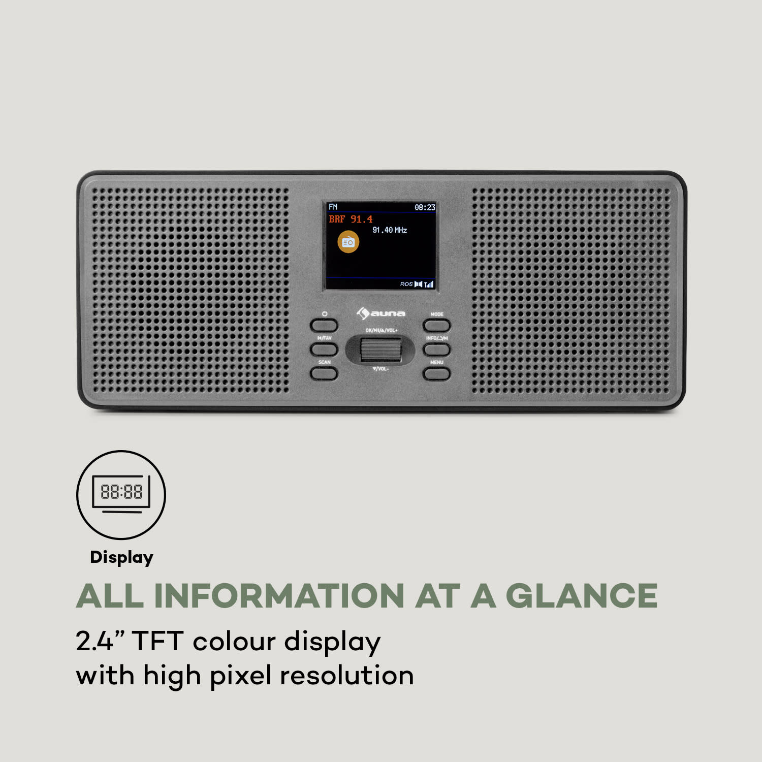 Auna Commuter ST, DAB+/FM rádio, AUX, 2.4" TFT displej, – Obrázok 4