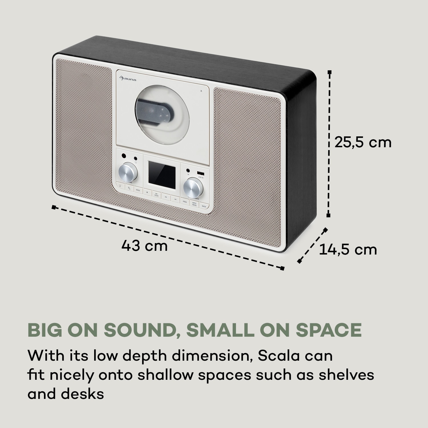 Auna Scala VCD-IR, internetové rádio, WLAN, CD, BT, MP3, DAB+, FM rádio – Obrázok 4