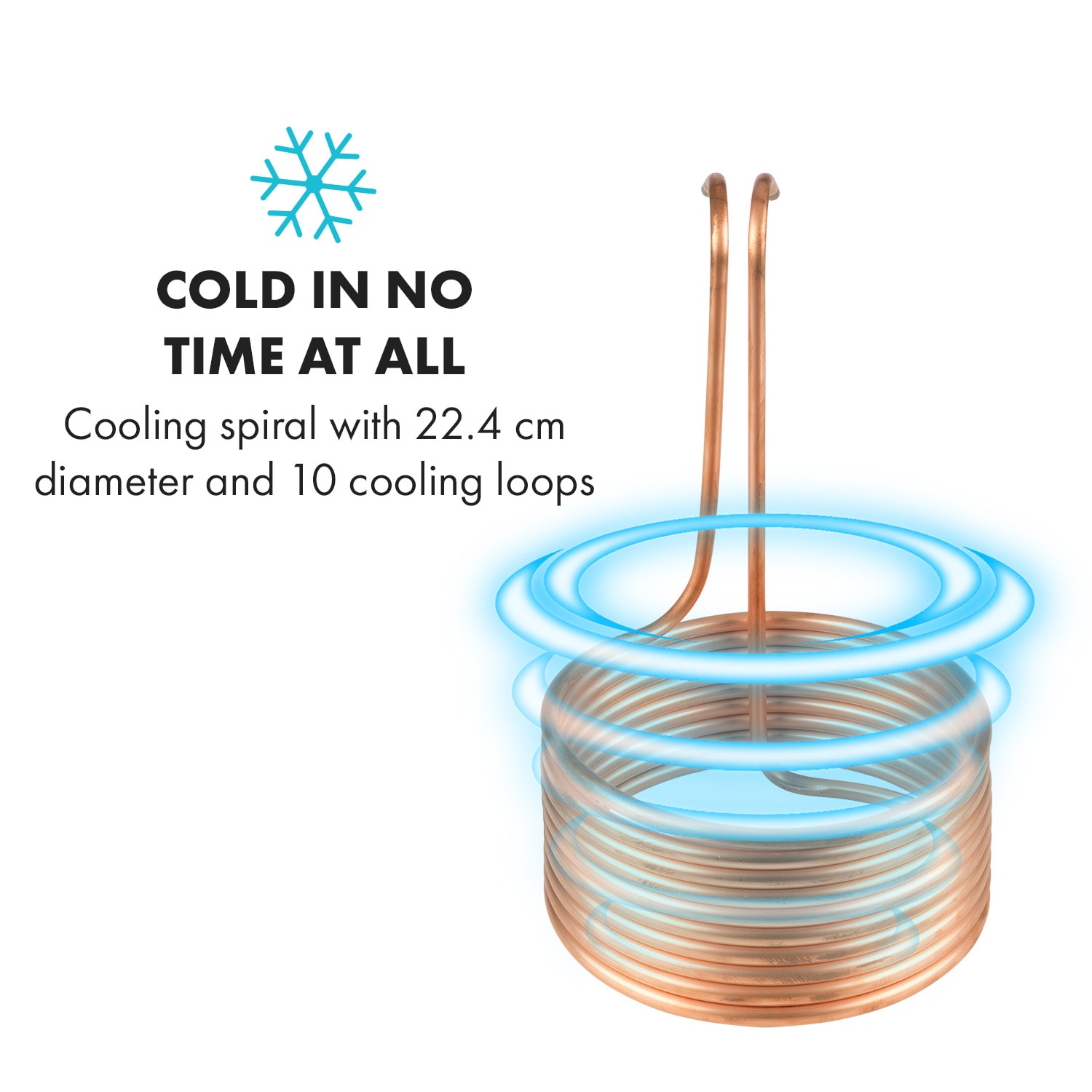 Klarstein Chiller 10K, ponorný chladič, Ø 22,4 cm, 10 závitov – Obrázok 3