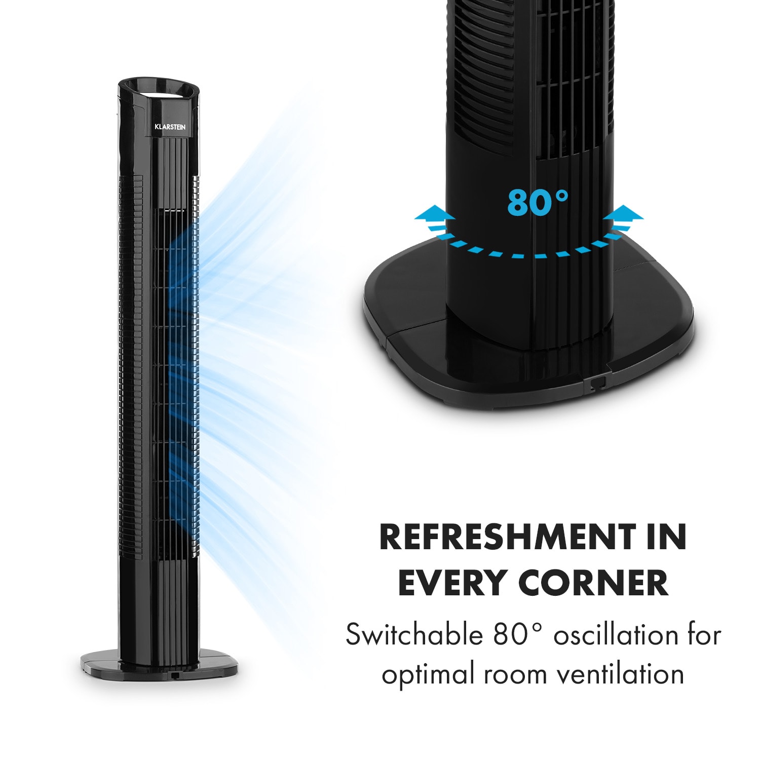 Klarstein Mana Peak, stĺpový ventilátor, 3 úrovne, 3 režimy, 50 W – Obrázok 5