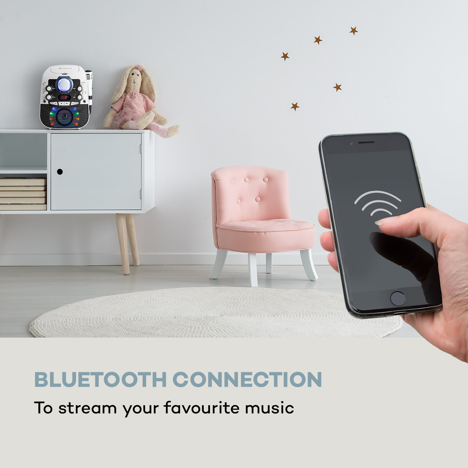 Auna StarMaker 2.0, karaoke systém, bluetooth funkcia, CD prehrávač, vrátane mikrofónu – Obrázok 4