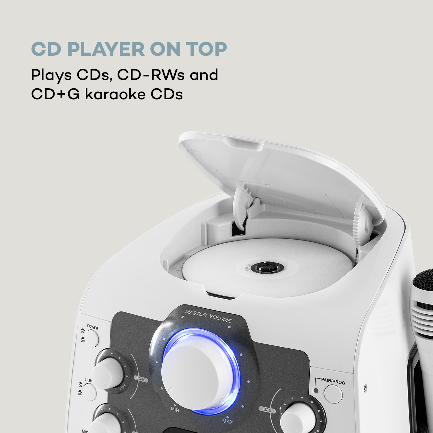 Auna StarMaker 2.0, karaoke systém, bluetooth funkcia, CD prehrávač, vrátane mikrofónu – Obrázok 5