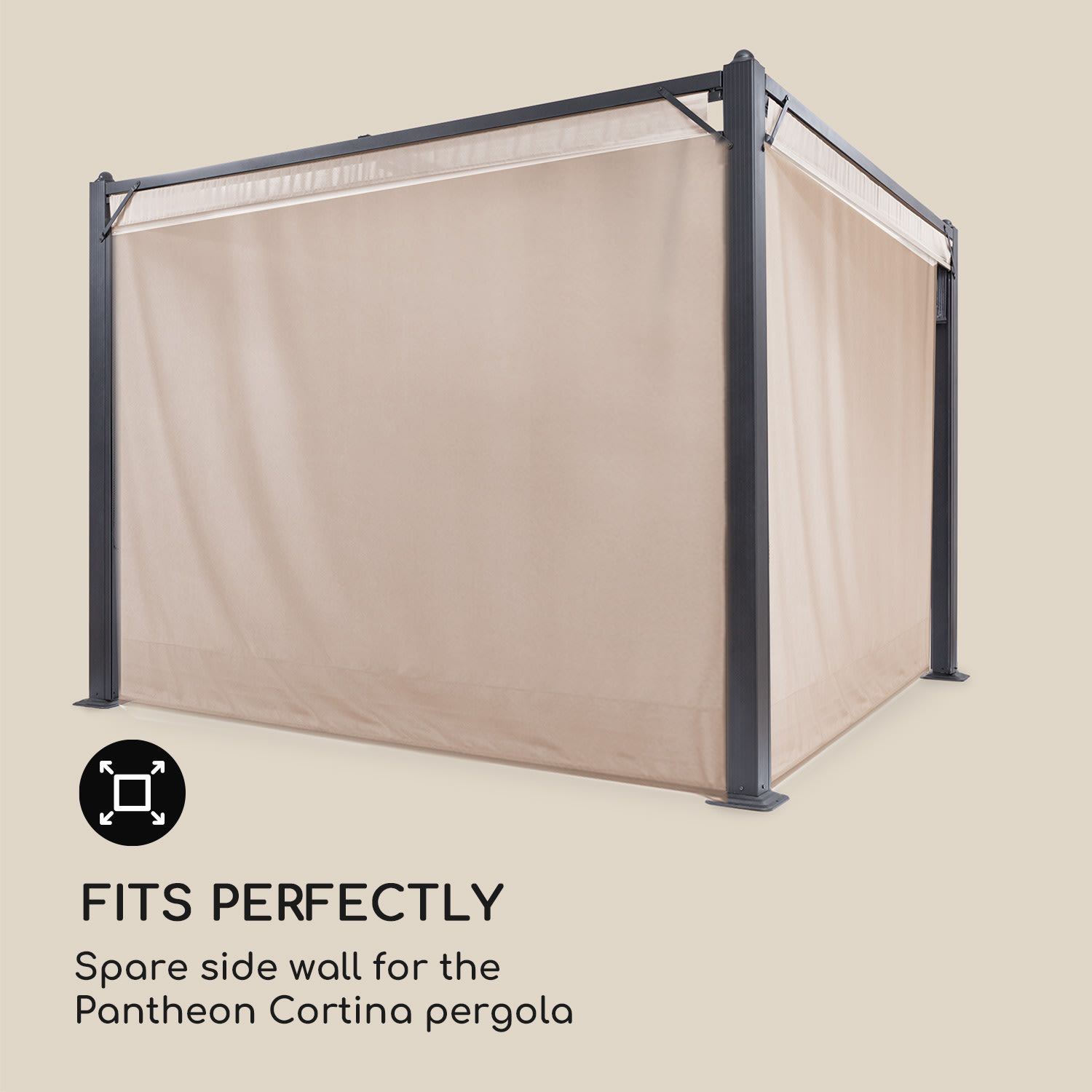 Blumfeldt Pantheon Cortina Pergola, súprava náhradných bočných stien: 4 steny, 200 g/m², polyesterová tkanina, 3 x 4 m – Obrázok 3