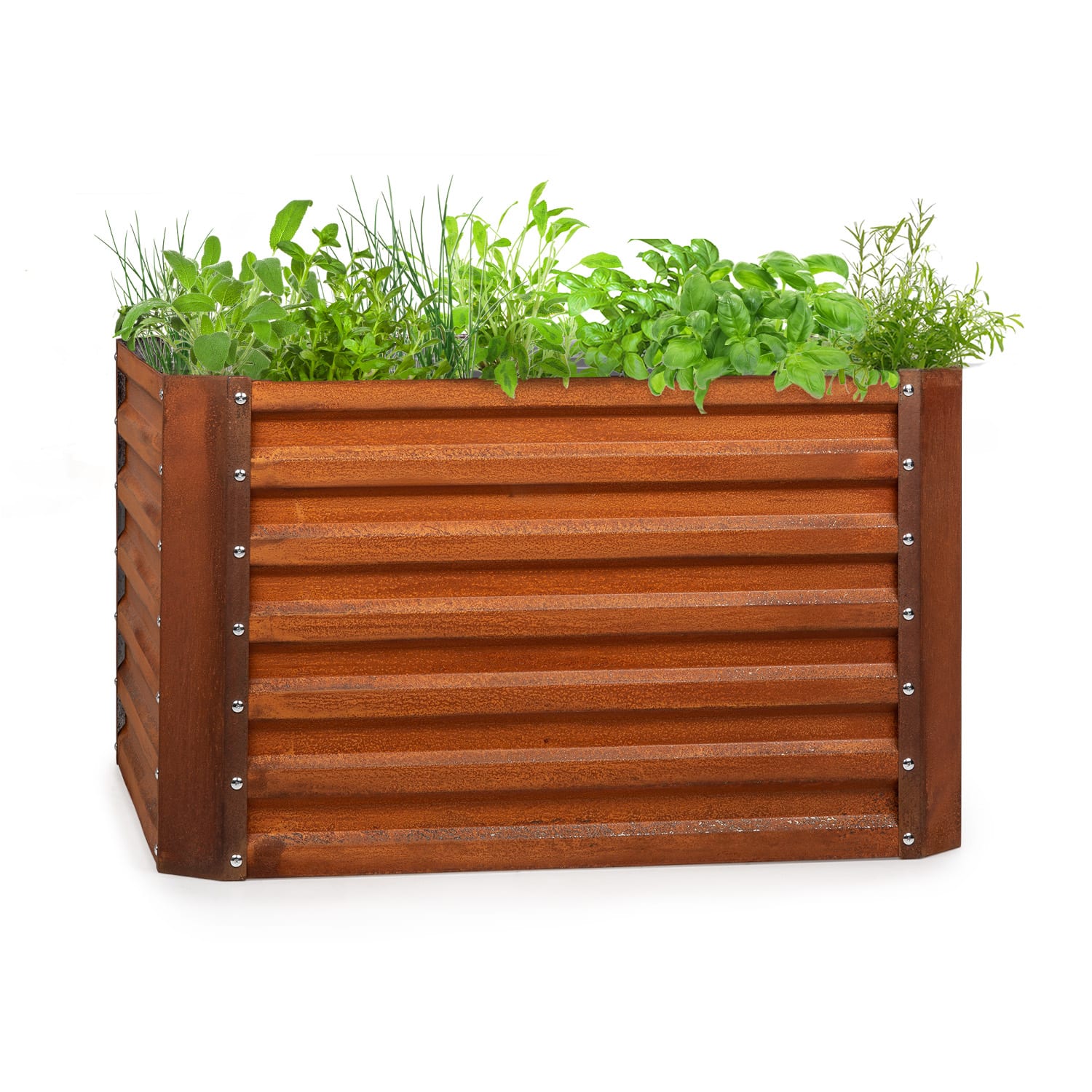 Blumfeldt Rust Grow, vyvýšený záhon, záhradný záhon, pozinkovaný oceľový plech, hrdzavá úprava