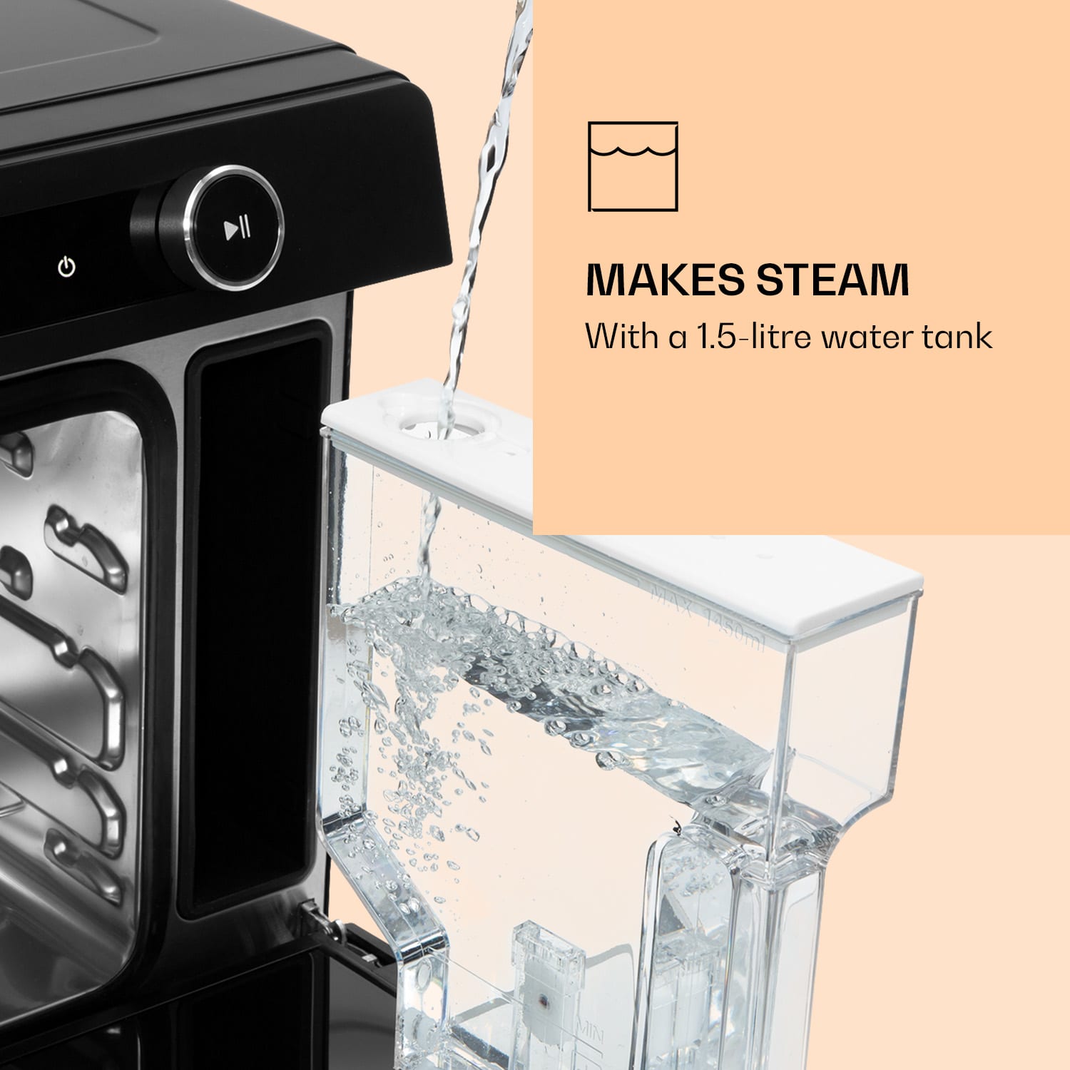 Klarstein VaporChef, parná rúra, 230 °C, 31 l, dotykový ovládací panel – Obrázok 3