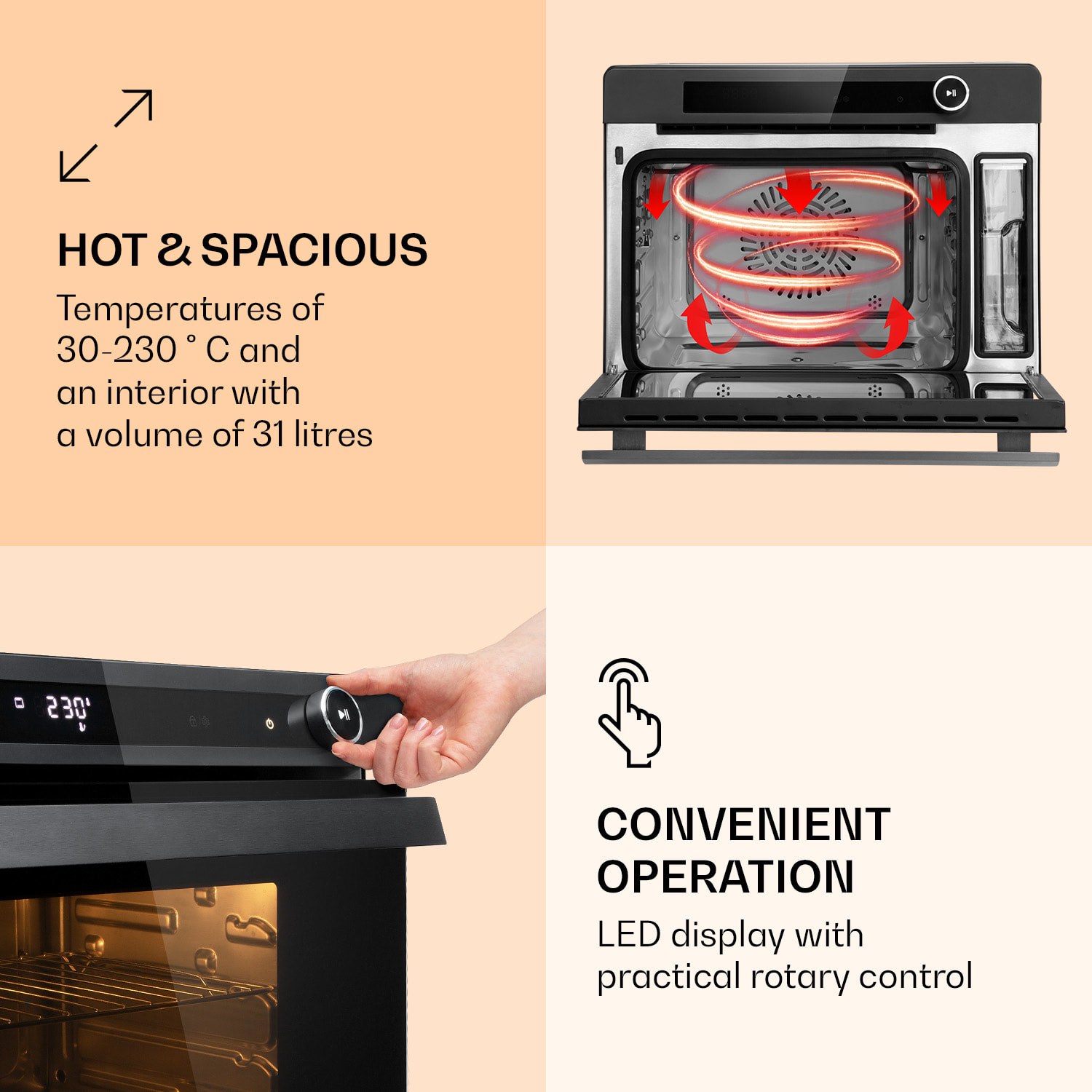 Klarstein VaporChef, parná rúra, 230 °C, 31 l, dotykový ovládací panel – Obrázok 4
