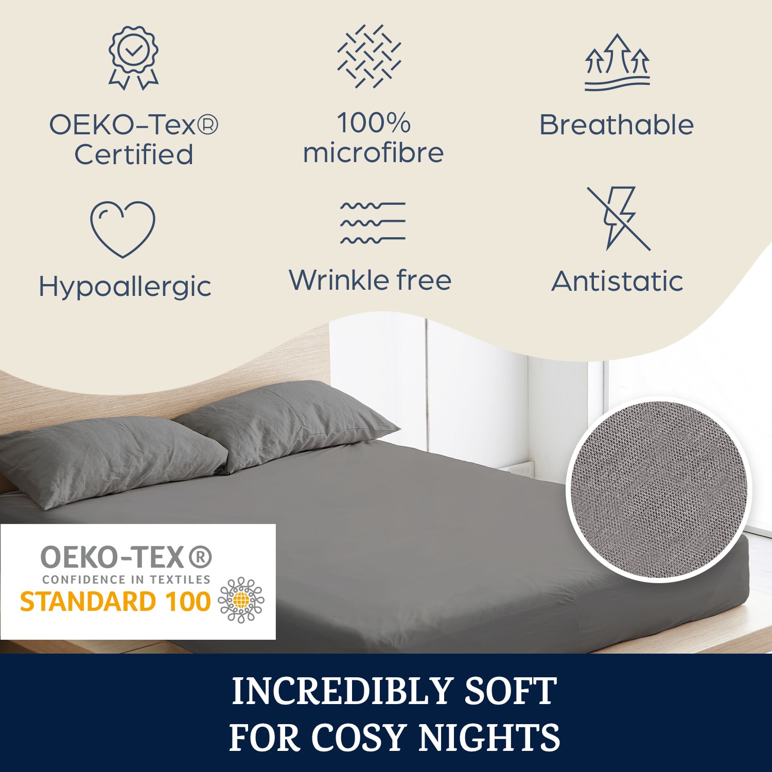Sleepwise Soft Wonder-Edition, elastická plachta na posteľ, 90 – 100 × 200 cm, mikrovlákno – Obrázok 2