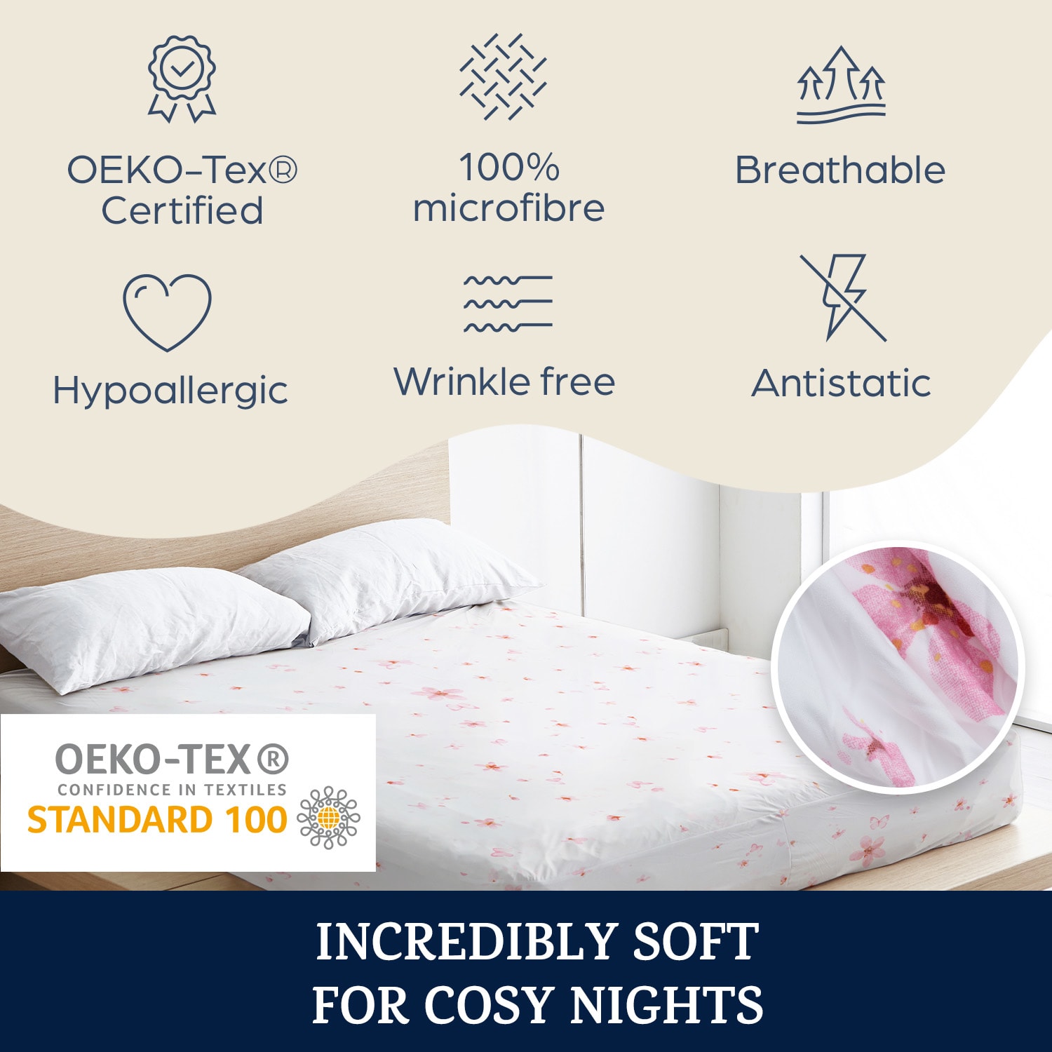 Sleepwise Soft Wonder-Edition, elastická plachta na posteľ, 90 – 100 × 200 cm, mikrovlákno – Obrázok 2